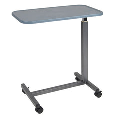 Drive Medical Overbed Table with Plastic Top - Adjustable Height Hospital Bed Table for Patient Care
