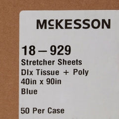 Disposable Stretcher Sheets - Deluxe Tissue/Poly Blue Medical Exam Table Covers