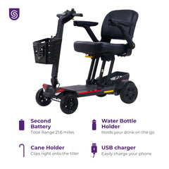 Buzzaround Carry On HD Folding Mobility Scooter - 400 lb Capacity, 22 Mile Range, Travel-Friendly