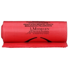 Red Infectious Waste Bags 30-33 Gallon - High-Density Polymer Medical Waste Disposal 33x40"