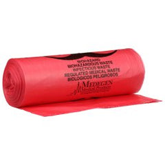Red Infectious Waste Bags 30-33 Gallon - High-Density Polymer Medical Waste Disposal 33x40"
