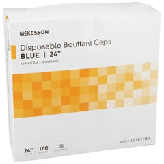 McKesson Elastic Bouffant Cap, Blue, 24 Inch Circumference - Case of 500