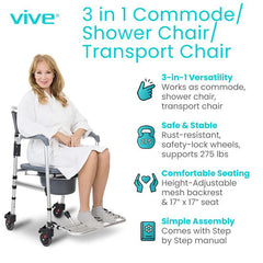 Core Shower Commode Transport Wheelchair