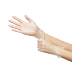 Synthetic Vinyl Exam Gloves Powder-Free Clear - Latex-Free, Smooth Finish, Ambidextrous - 9.6 Inch