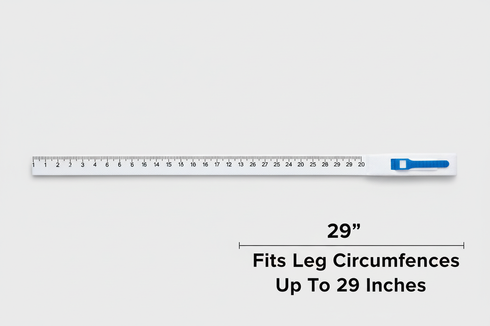 29-inch strap laid flat with sizing