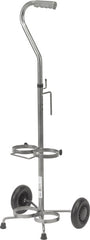 Dual Oxygen Cart - Lightweight Adjustable D/E Cylinder Cart with Large Composite Wheels by Drive Medical