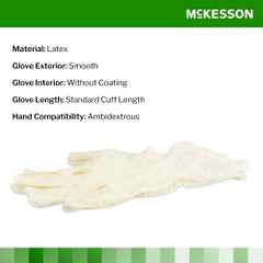 Powder-Free Latex Exam Gloves - Smooth, Beaded Cuff, Ambidextrous, Non-Sterile