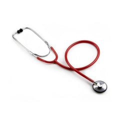 Single Lumen Classic Stethoscope - Red, 21 Inch Tube, Aluminum Chestpiece for Healthcare Professionals