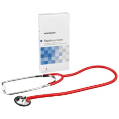 Single Lumen Classic Stethoscope - Red, 21 Inch Tube, Aluminum Chestpiece for Healthcare Professionals