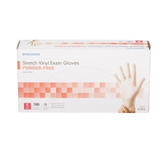 Stretch Vinyl Powder-Free Exam Gloves - Latex-Free, Ambidextrous, Beaded Cuff