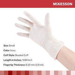 Stretch Vinyl Powder-Free Exam Gloves - Latex-Free, Ambidextrous, Beaded Cuff