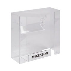 Glove Box Holder Wall Mount 2-Box Capacity - Clear Plastic, Horizontal/Vertical, Latex-Free - 4x10x10.75 Inch
