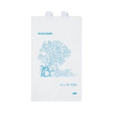 Disposable Bedside Bags 7 x 11.5 Inch - White with Blue Floral, Flame Resistant, Latex-Free