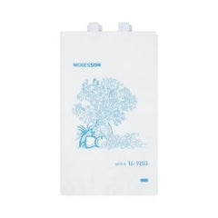 Disposable Bedside Bags 7 x 11.5 Inch - White with Blue Floral, Flame Resistant, Latex-Free