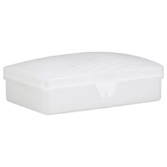 Clear Polypropylene Soap Dish with Hinged Lid - 4 x 2.625 x 1.25 Inch