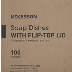 Clear Polypropylene Soap Dish with Hinged Lid - 4 x 2.625 x 1.25 Inch