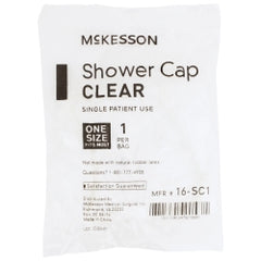 McKesson Disposable Shower Cap - Clear, One Size Fits Most, Single Patient Use, Latex-Free (16-SC1)