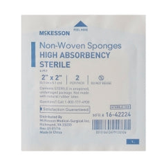 Premium 4-Ply Nonwoven Gauze Sponges - Sterile 2x2 Inch Medical Wound Care Dressing, White Square