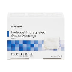 McKesson Hydrogel Gauze Dressing - Sterile White Square 2x2 Inch for Wound Care