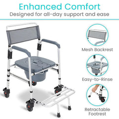 Core Shower Commode Transport Wheelchair