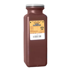 McKesson Sharps Container 1.7 Quart - Red Base Translucent Lid, Puncture Resistant Medical Waste Disposal