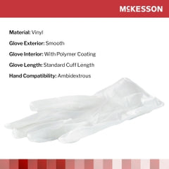 Vinyl Exam Gloves Powder Free - Latex-Free Medical Grade Disposable Gloves with Beaded Cuff