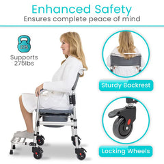 Core Shower Commode Transport Wheelchair