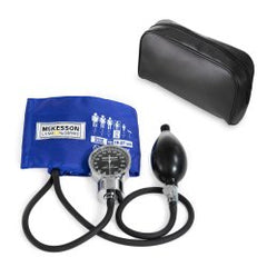 2-Tubes Aneroid Sphygmomanometer with Cuff - Small Royal Blue Cuff, Precision 300mmHg Manometer