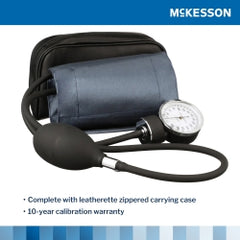 Aneroid Sphygmomanometer Blood Pressure Monitor - 2-Tube with Large Navy Blue Cuff (23-38cm)