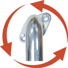 Chrome Knurled Grab Bar with Rotating Flange