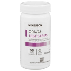 McKesson OPA-28 Concentration Indicator Test Strips - Single Use Sterility Verification Pads (50 Strips/Bottle)