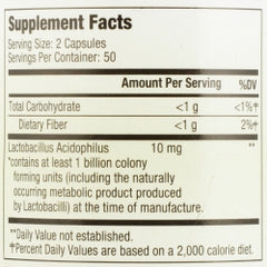 Health Star Acidophilus Probiotic Supplement Tablets - 10mg Lactobacillus - 100 Capsules