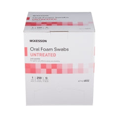 Untreated Oral Foam Swabsticks - 5 Inch Disposable Mouth Care Swabs for Oral Hygiene