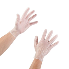 McKesson Confiderm Vinyl Exam Gloves - Powder-Free, Beaded Cuff, Ambidextrous, Clear