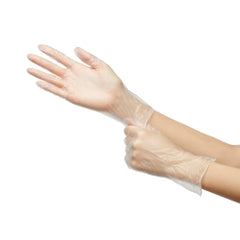 McKesson Confiderm Vinyl Exam Gloves - Powder-Free, Beaded Cuff, Ambidextrous, Clear