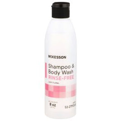 Rinse-Free Shampoo and Body Wash - No-Water Cleansing for Bed-Bound Patients, 8 oz