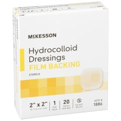 McKesson Hydrocolloid Dressing with Film Backing - Sterile Waterproof Wound Care