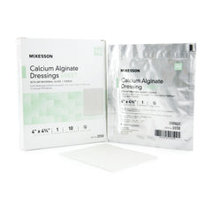 Silver Alginate Dressing 4" x 4.75" - Antimicrobial Calcium Alginate, Sterile Rectangle