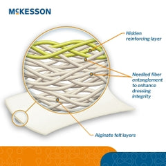 McKesson Calcium Alginate Wound Dressing - Sterile, Highly Absorbent Sheet for Moderate to Heavy Exudate