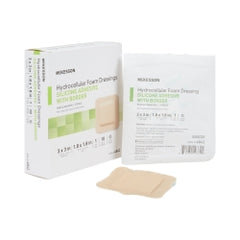 McKesson Silicone Adhesive Foam Dressing - Square with Border, Sterile, Waterproof (484)