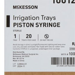 Control-Piston Irrigation Syringe Tray - 60mL Sterile Kit with Alcohol Pad & Drape