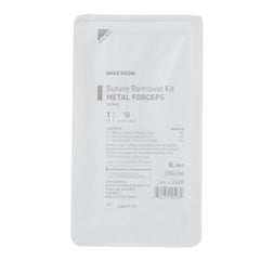 Sterile Suture Removal Kit with Metal Instruments - Littauer Scissors, Forceps & 12-Ply Gauze