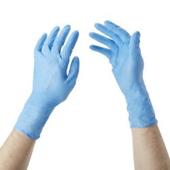 Confiderm 6.5CX Nitrile Exam Gloves - Powder-Free Chemo-Tested Extended Cuff (Blue, 12 Inch)