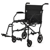 Medline Ultralight Foldable Transport Chair - 15 lbs Lightweight Portable Wheelchair with Swing-Away Footrests