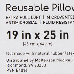 McKesson Reusable Bed Pillow - Vinyl Cover with Polyester Fill for Patient Comfort