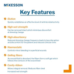 Silver Alginate Wound Dressing 2x2 Inch - Antimicrobial 5% Silver Square Sterile Pads