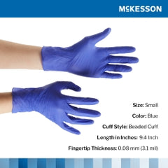 Nitrile Exam Gloves Powder-Free 3.1 Mil - Latex-Free Ambidextrous Blue, Textured Fingertips