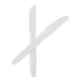 White Polypropylene Disposable Knife - Heavy & Medium Weight Options | 6.5" Bulk Pack