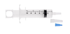Medline Enteral Feeding Syringe with IV Pole Bag - 60mL Flat Top with Ring - Latex-Free Medical Grade