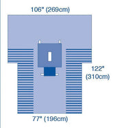 Medline UltraGard Laparotomy T Drapes - AAMI Level 4 Surgical Protection (Case of 12)